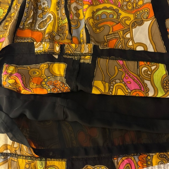 💎Vintage  Trina Turk Orange Yellow Sundress Sleeveless Spaghetti Strap - Picture 8 of 11